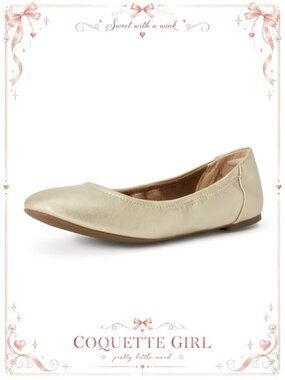 Ballet Flats Slip On Memory Foam Faux Calfskin Comfort Shoes